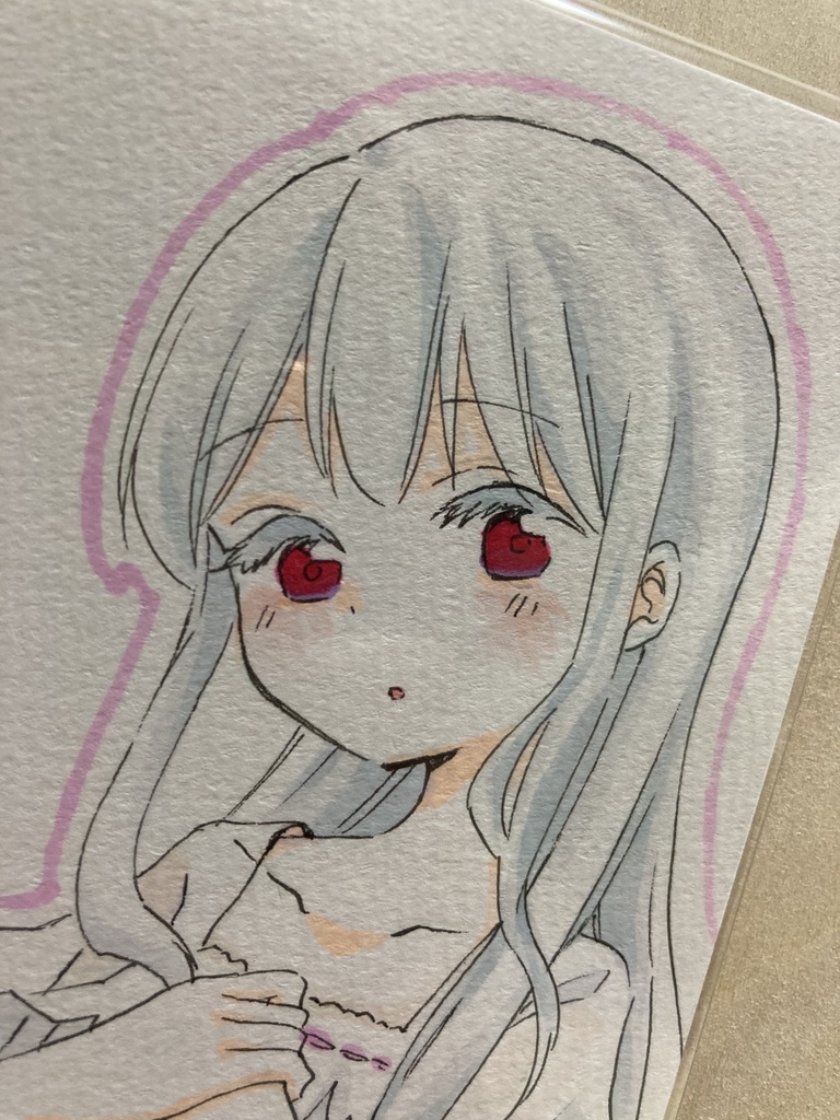 ドローイング(手描き原画)007番「白と繊細」