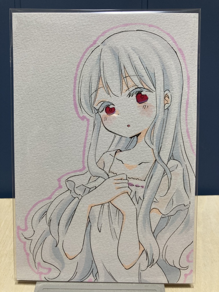 ドローイング（手描き原画）007番「白と繊細」