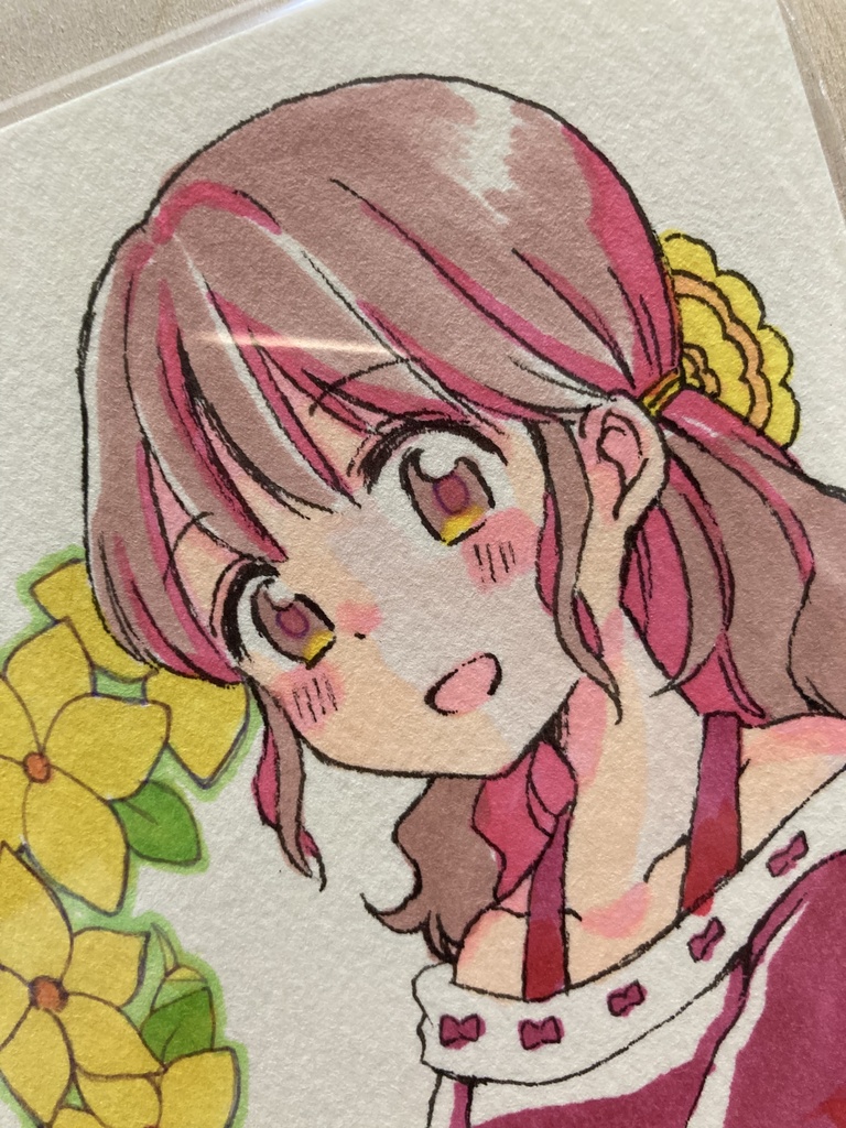 ドローイング(手描き原画)008番「花ひらく」