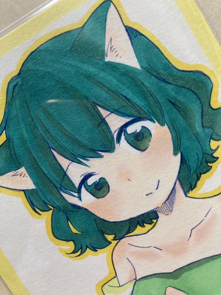 ドローイング(手描き原画)016番「やさしいみどり」