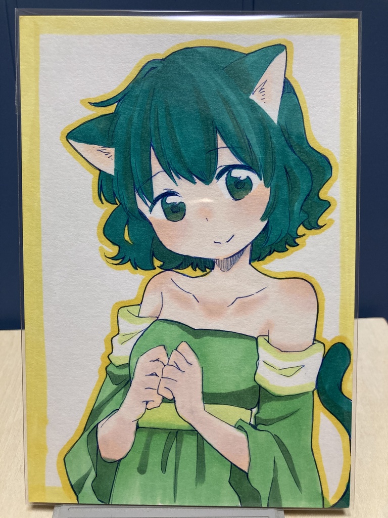 ドローイング(手描き原画)016番「やさしいみどり」