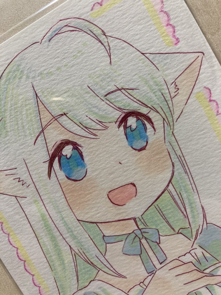 ドローイング(手描き原画)027番「さわやかドレス」