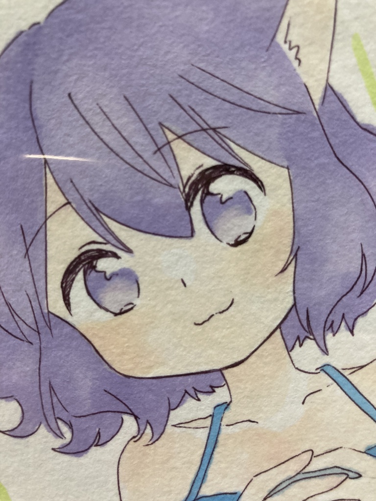 ドローイング(手描き原画)034番「おすましの肖像」