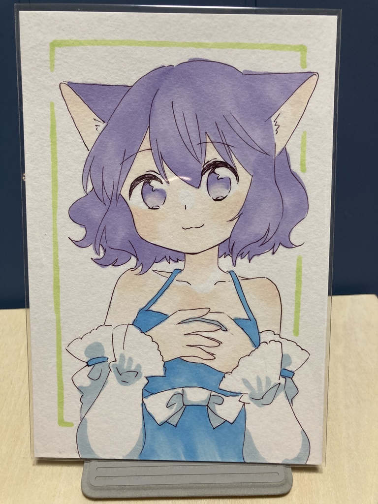 ドローイング（手描き原画）034番「おすましの肖像」