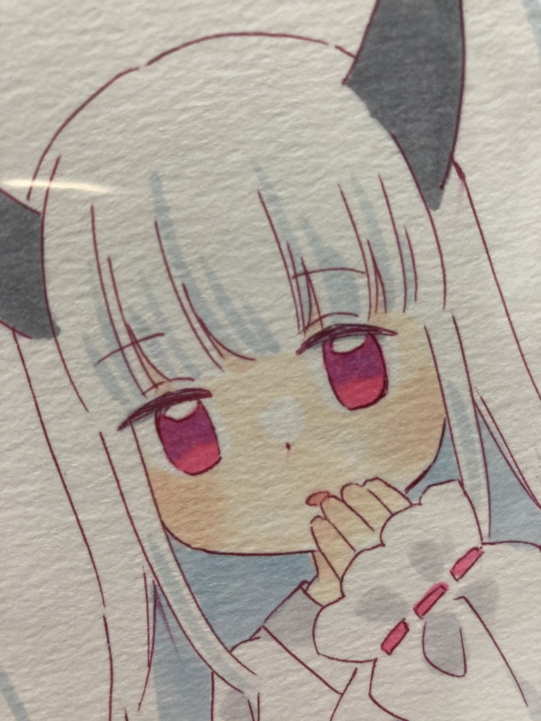 ドローイング(手描き原画)035番「ちいさな巫女さん」