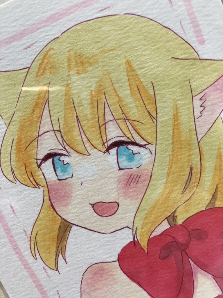 ドローイング(手描き原画)038番「赤がだいすき!」