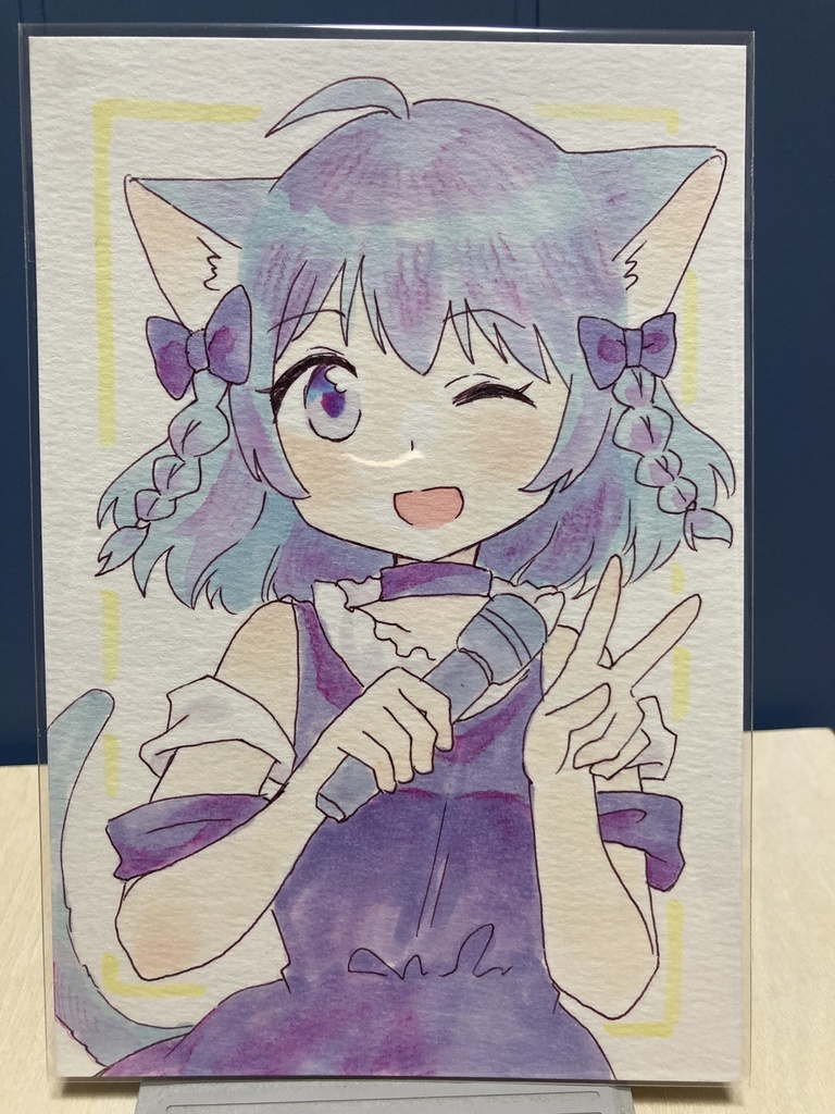 ドローイング(手描き原画)039番「カメラアピール♪」