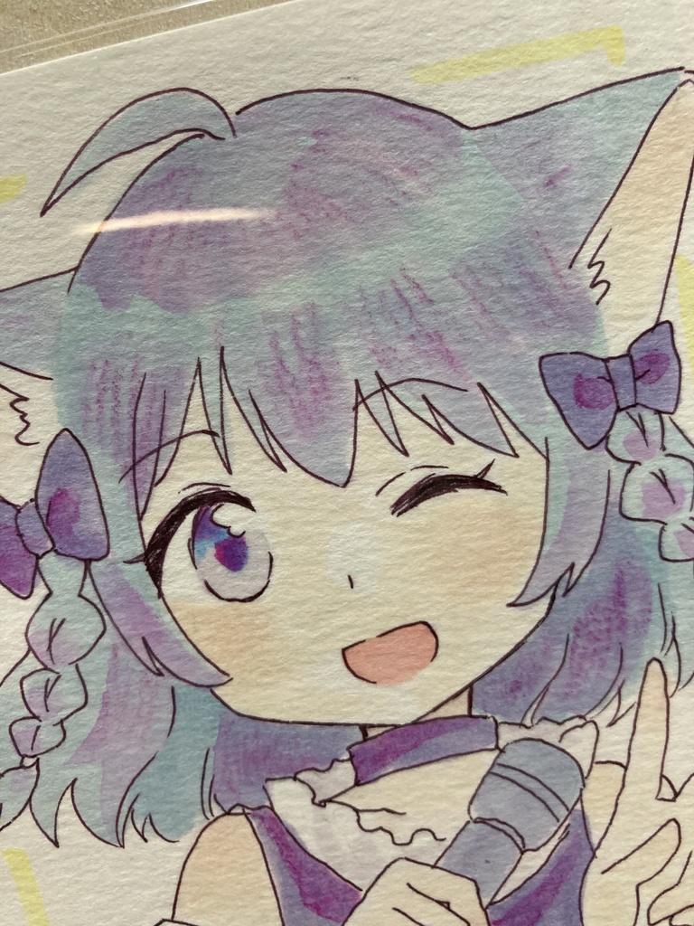 ドローイング(手描き原画)039番「カメラアピール♪」