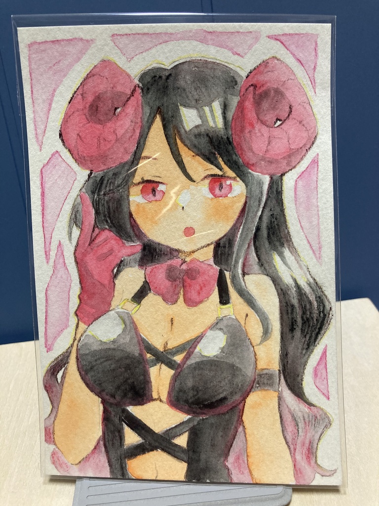 ドローイング（手描き原画）046番「ビビッドなお姉さん」
