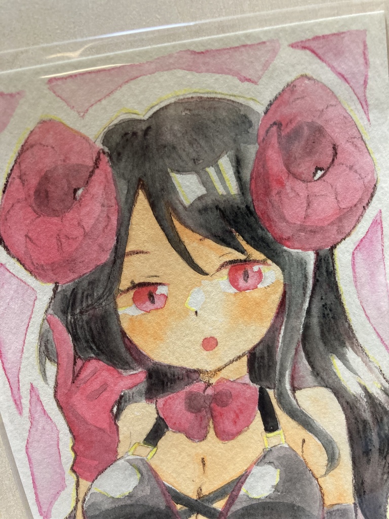 ドローイング(手描き原画)046番「ビビッドなお姉さん」