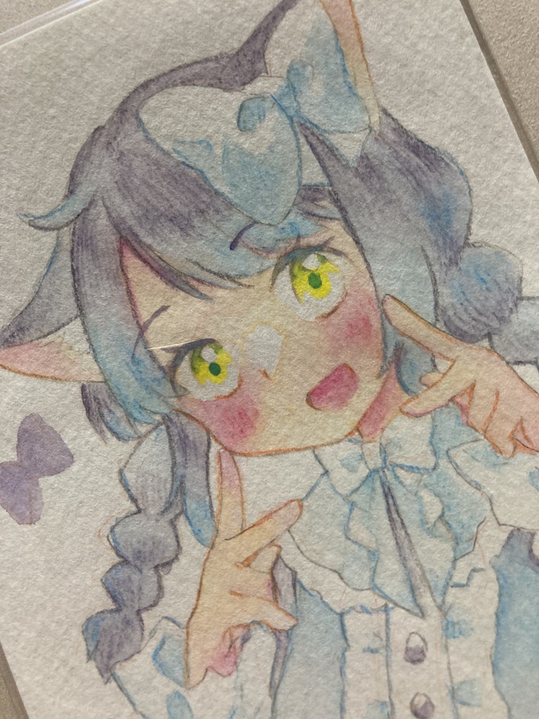 ドローイング(手描き原画)049番「カワイイ・ブルー」