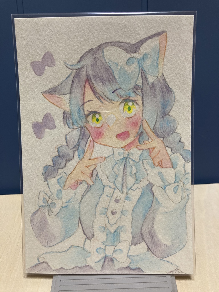 ドローイング（手描き原画）049番「カワイイ・ブルー」