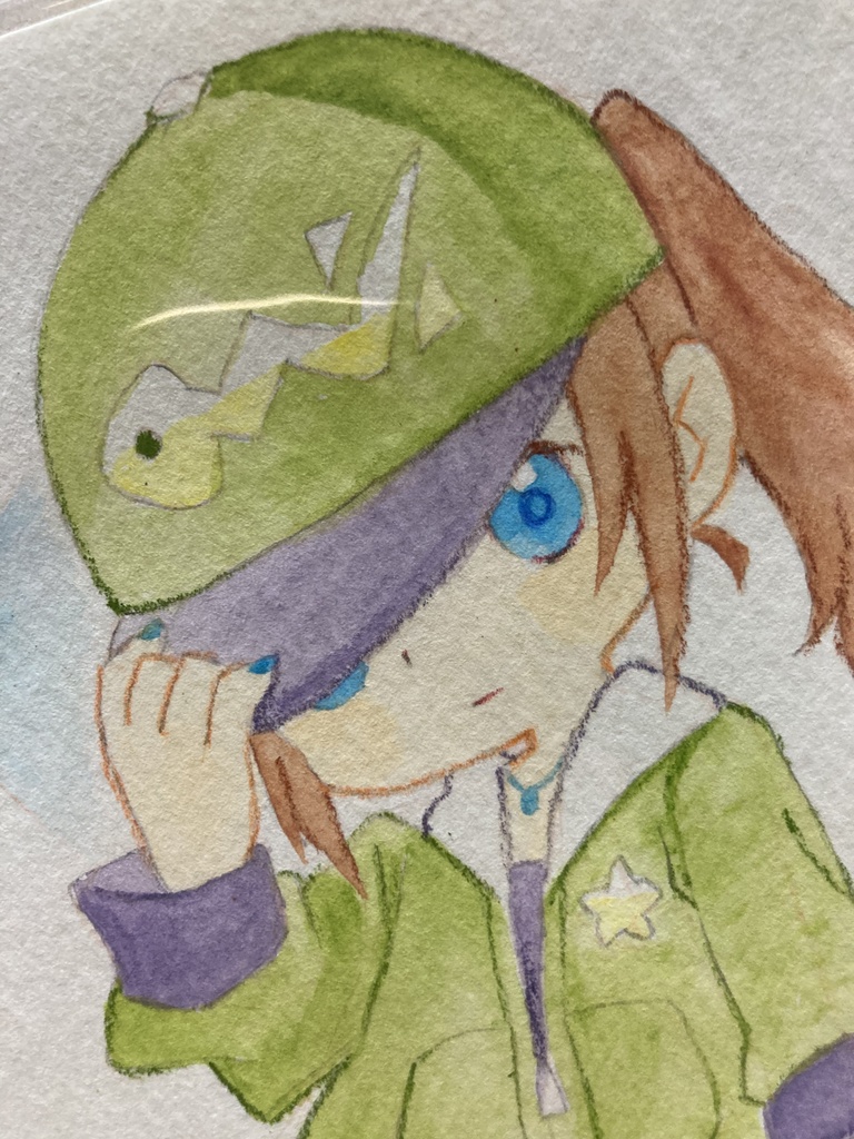 ドローイング(手描き原画)050番「恥ずかしがり」