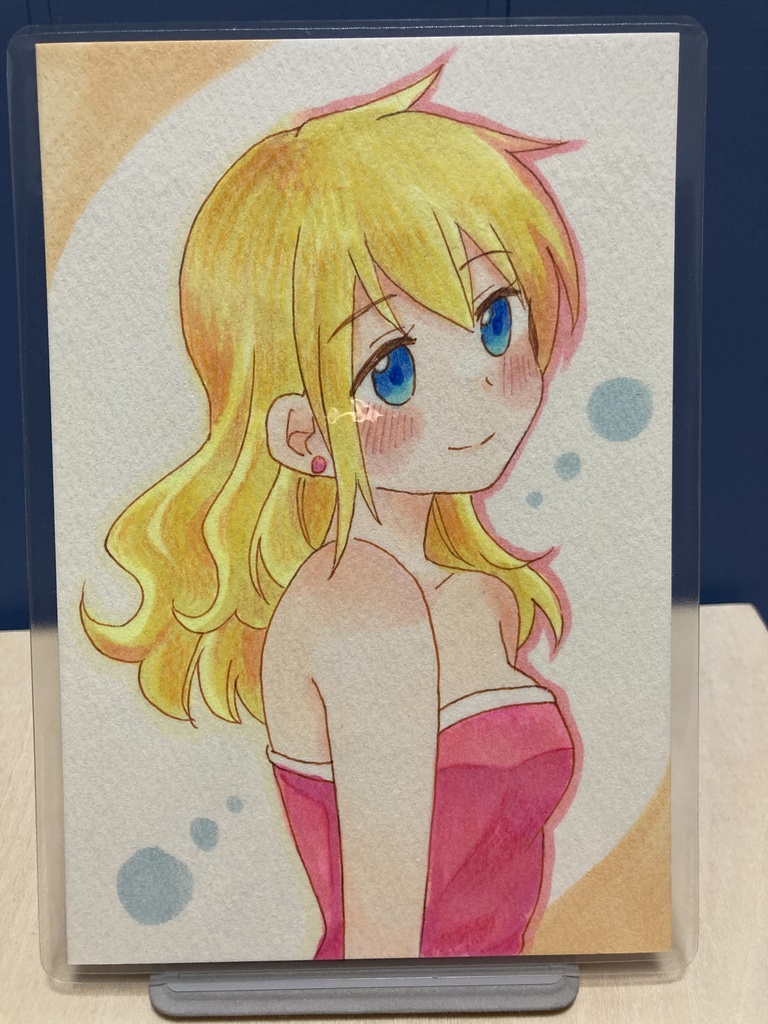 ドローイング(手描き原画)060番「赤いピアスを添えて」