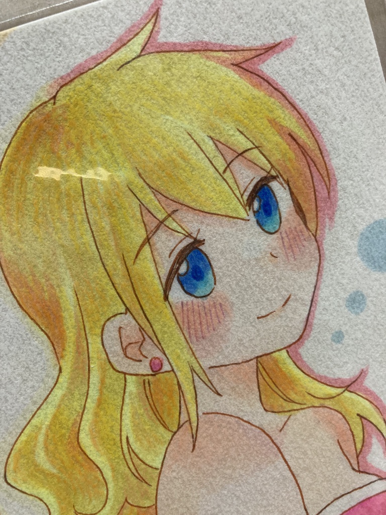 ドローイング(手描き原画)060番「赤いピアスを添えて」