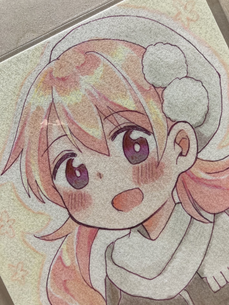 ドローイング(手描き原画)062番「冬が楽しみ」