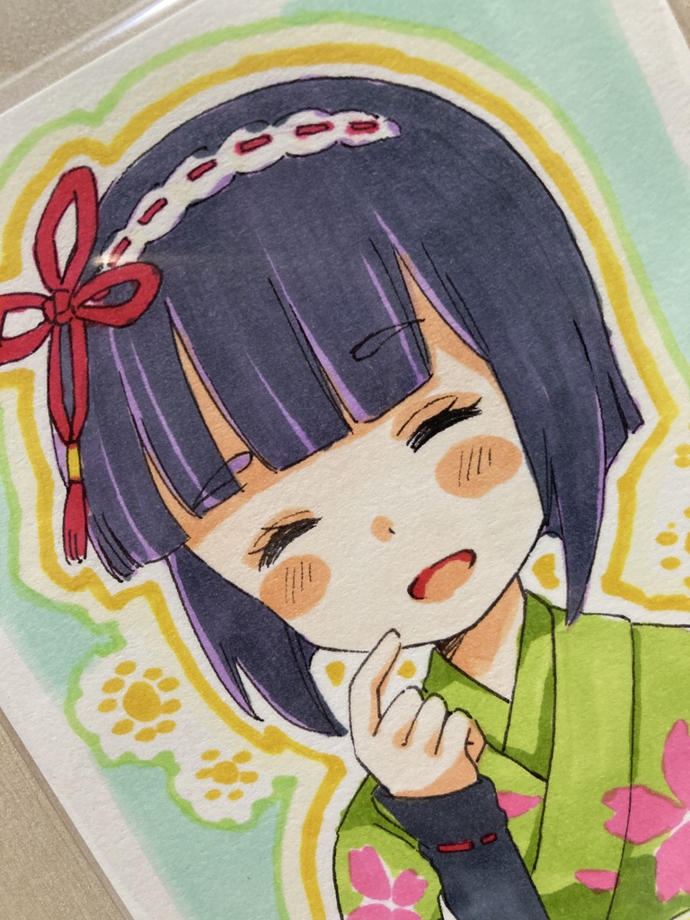 二次創作ドローイング(手描き原画)F001番「笑顔のみやび」