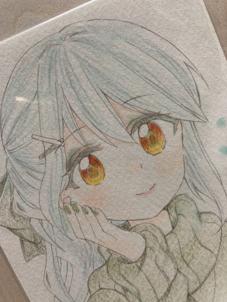 二次創作ドローイング(手描き原画)F002番「おめかしガブリエラ」