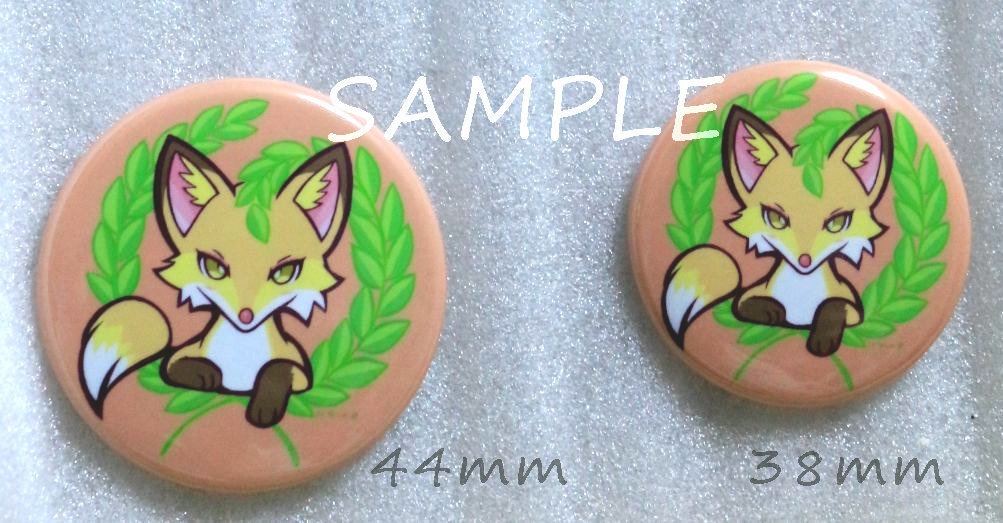 こゃっこ缶バッジ(Or) - 38mm/44mm