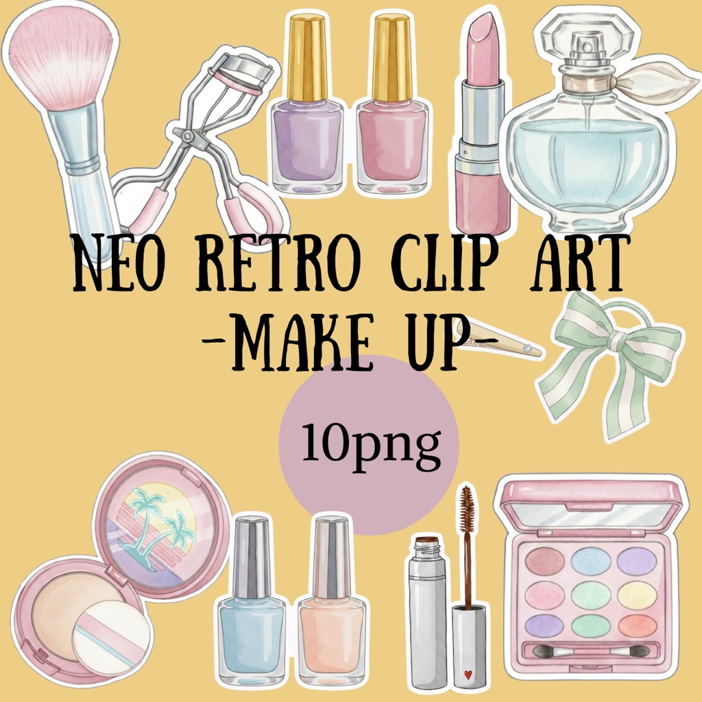 【10点セット】ネオレトロ クリップアートmake up - 90s City Pop Style -