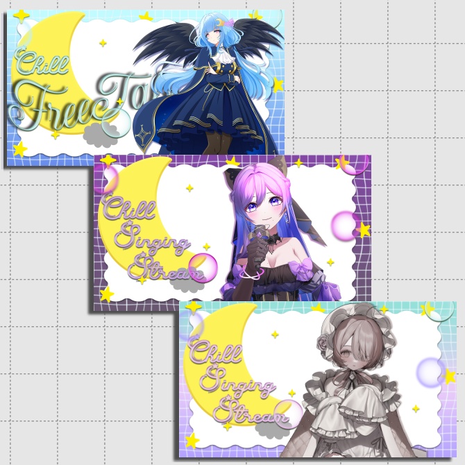 【サムネイル素材】無配あり♡雑談&歌枠配信用!全6色【Vtuber/配信者向け】
