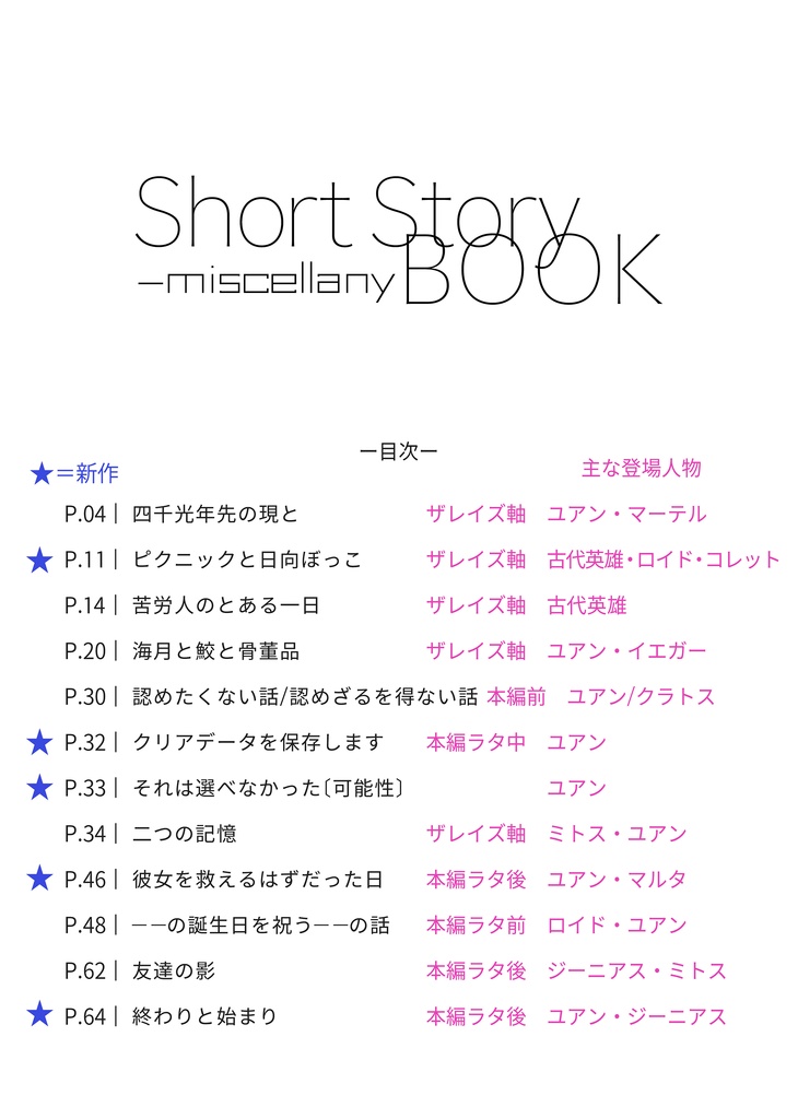 短編小説再録本