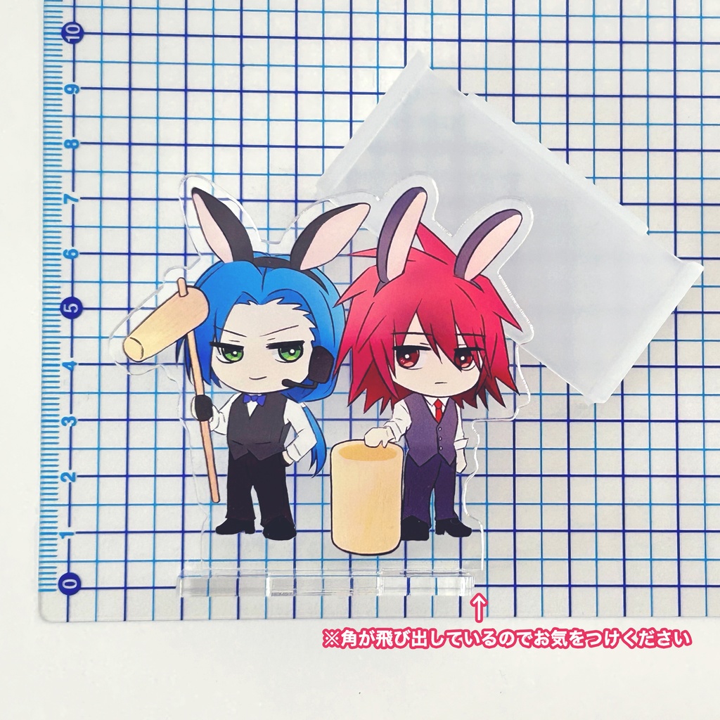 餅つきうさぎ柄・ミニキャラアクリルスタンド