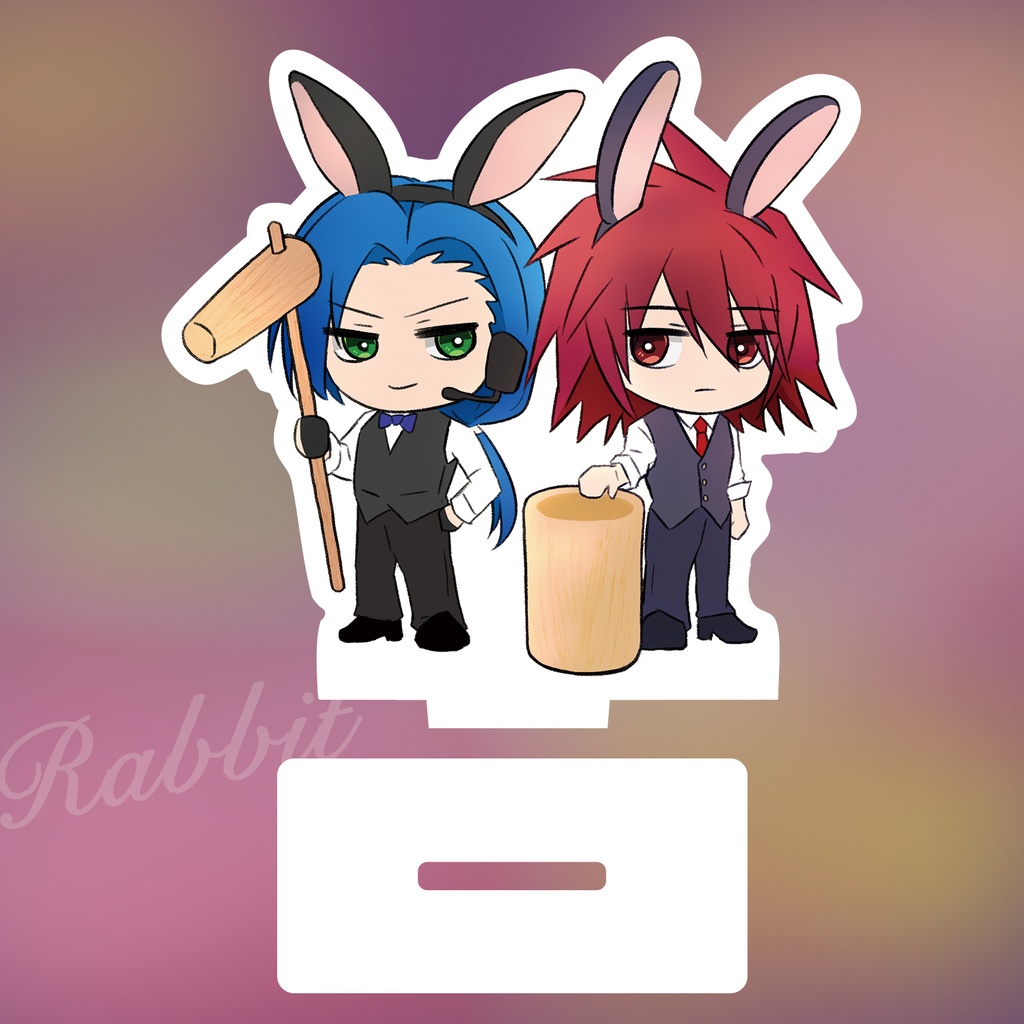 餅つきうさぎ柄・ミニキャラアクリルスタンド