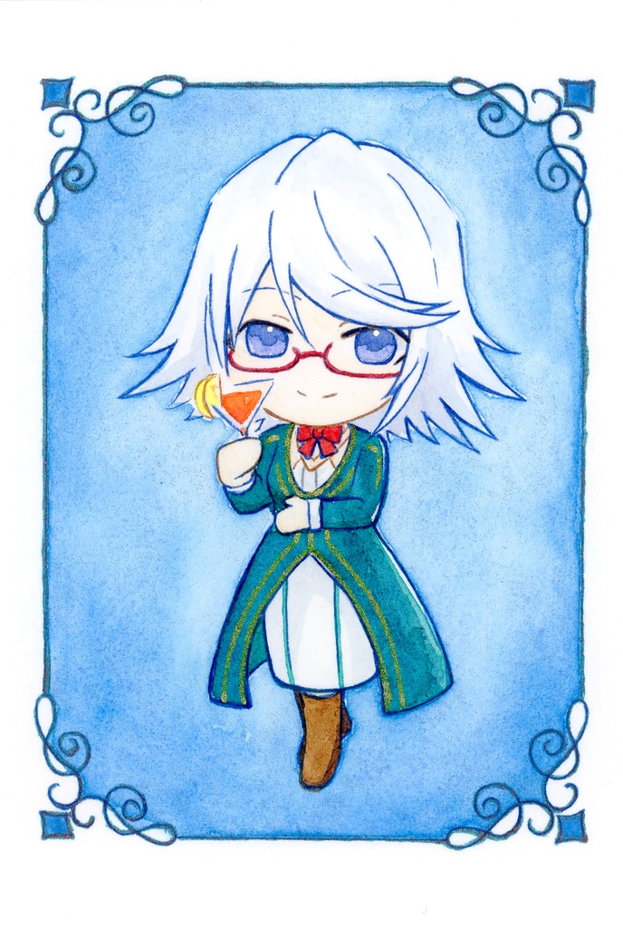 正装ミニキャライラストアナログ4枚セット