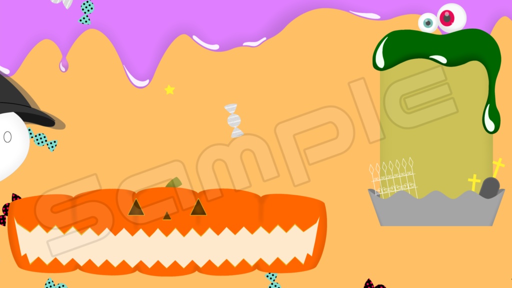 動く配信画面素材【おかしなハロウィン】