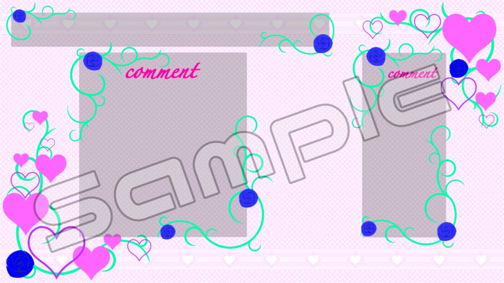 動く配信画面素材【バレンタインローズ】