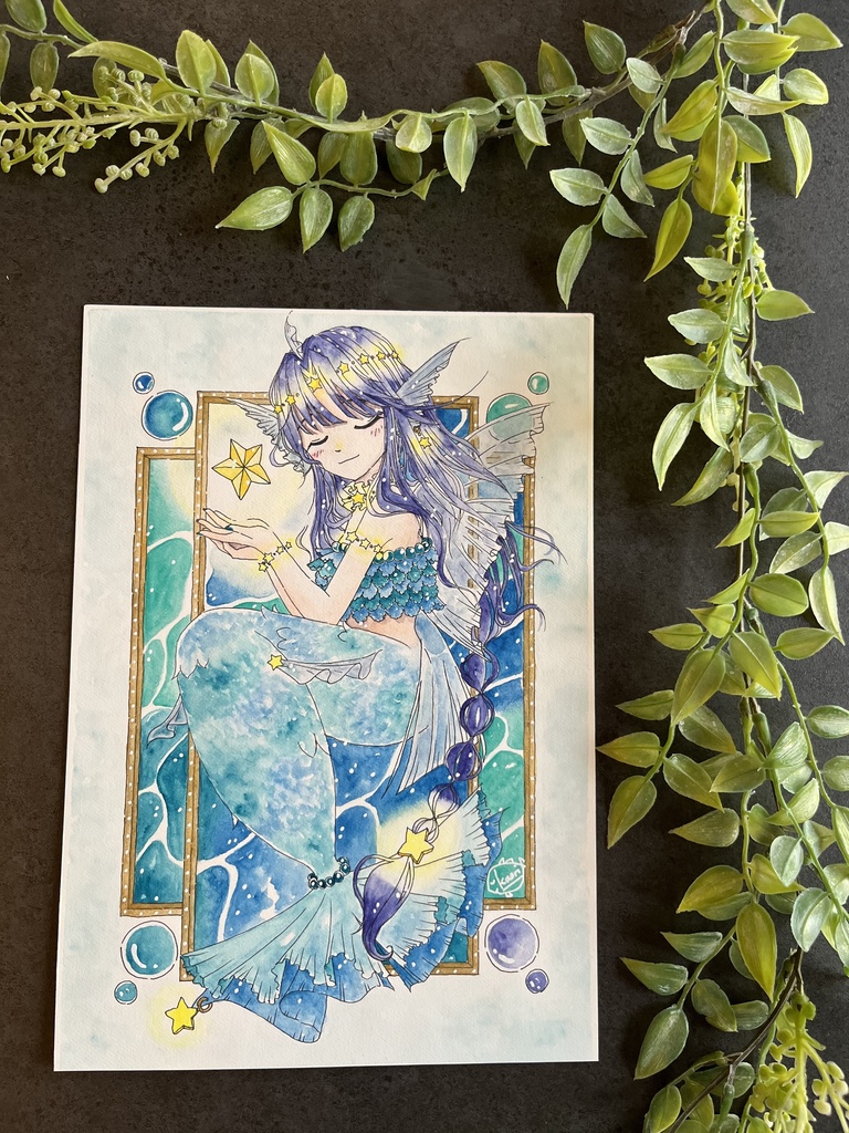 B5サイズ原画『海の青色』