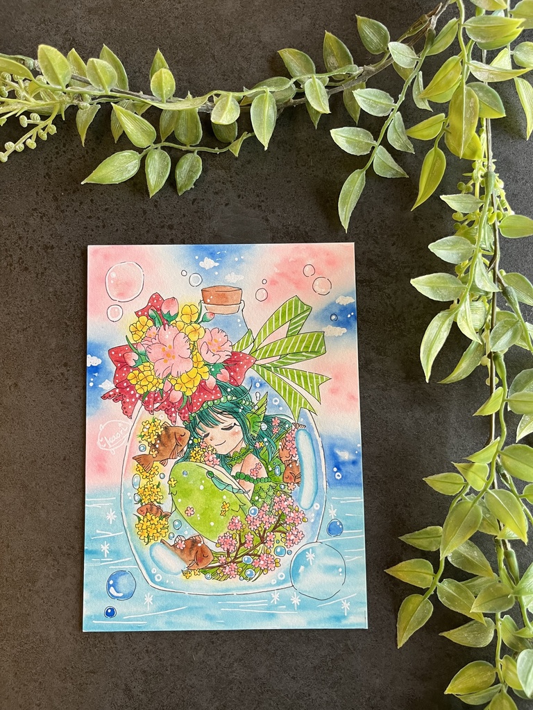 2Lサイズ原画作品『春の小瓶』
