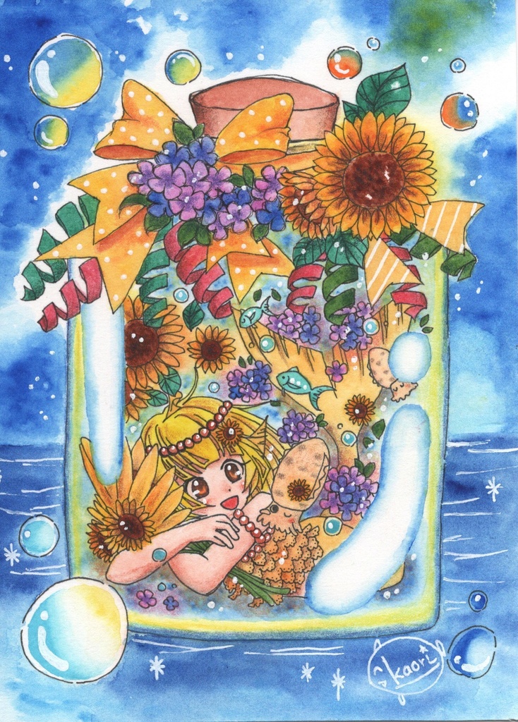 2Lサイズ原画『夏の小瓶』