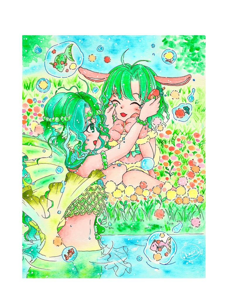 インチサイズ原画『かみかざりのおとしもの』