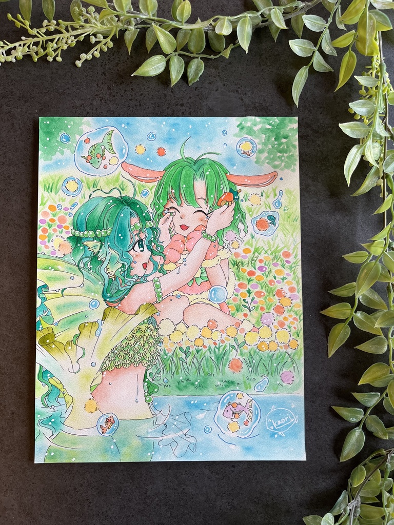 インチサイズ原画『かみかざりのおとしもの』
