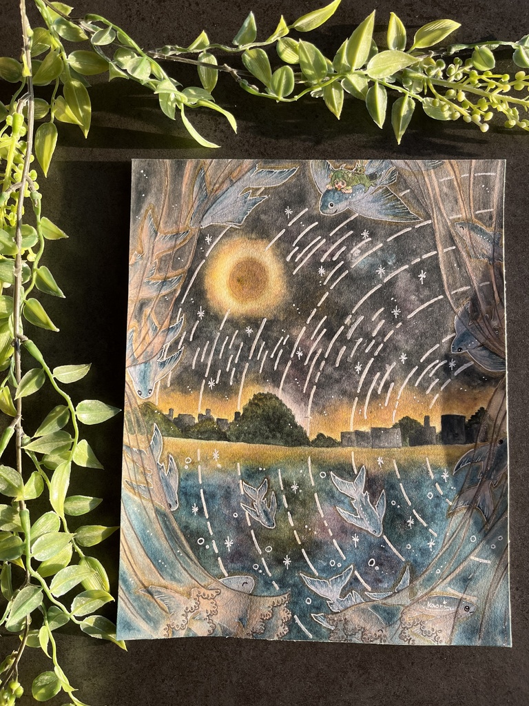 インチサイズ原画作品『トビウオ流星群』