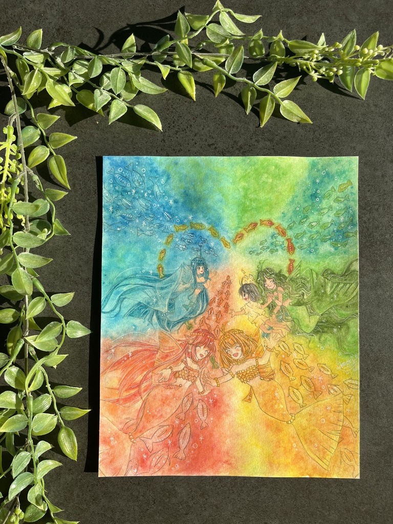 インチサイズ原画作品『COLORFUL AQUARIUMへようこそ！』