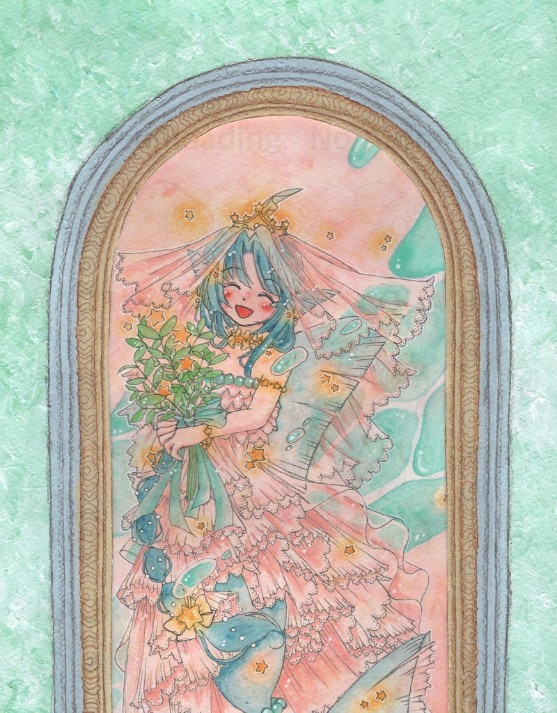 インチサイズ額装作品『海から空へ』