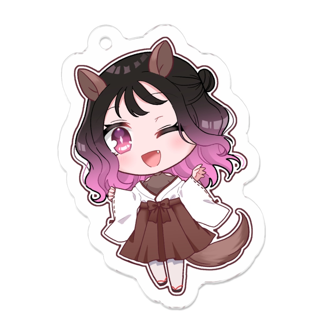 うまたちゅアクリルキーホルダー(ウィンク)