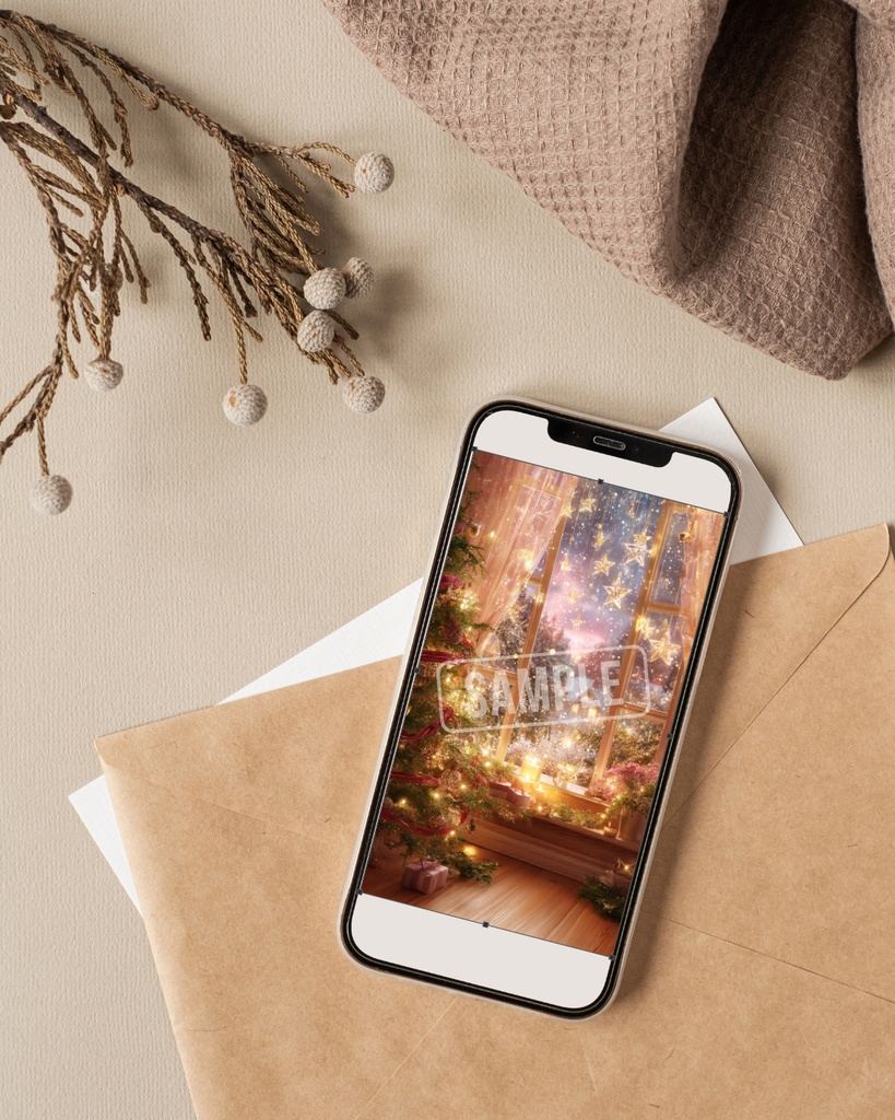 【11・12月限定】Holy Lights – Home Edition|聖夜を照らす灯りのスマホ壁紙01 Twilight Glow|夕暮れにともる灯り