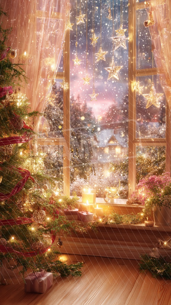 【11・12月限定】Holy Lights – Home Edition|聖夜を照らす灯りのスマホ壁紙01 Twilight Glow|夕暮れにともる灯り