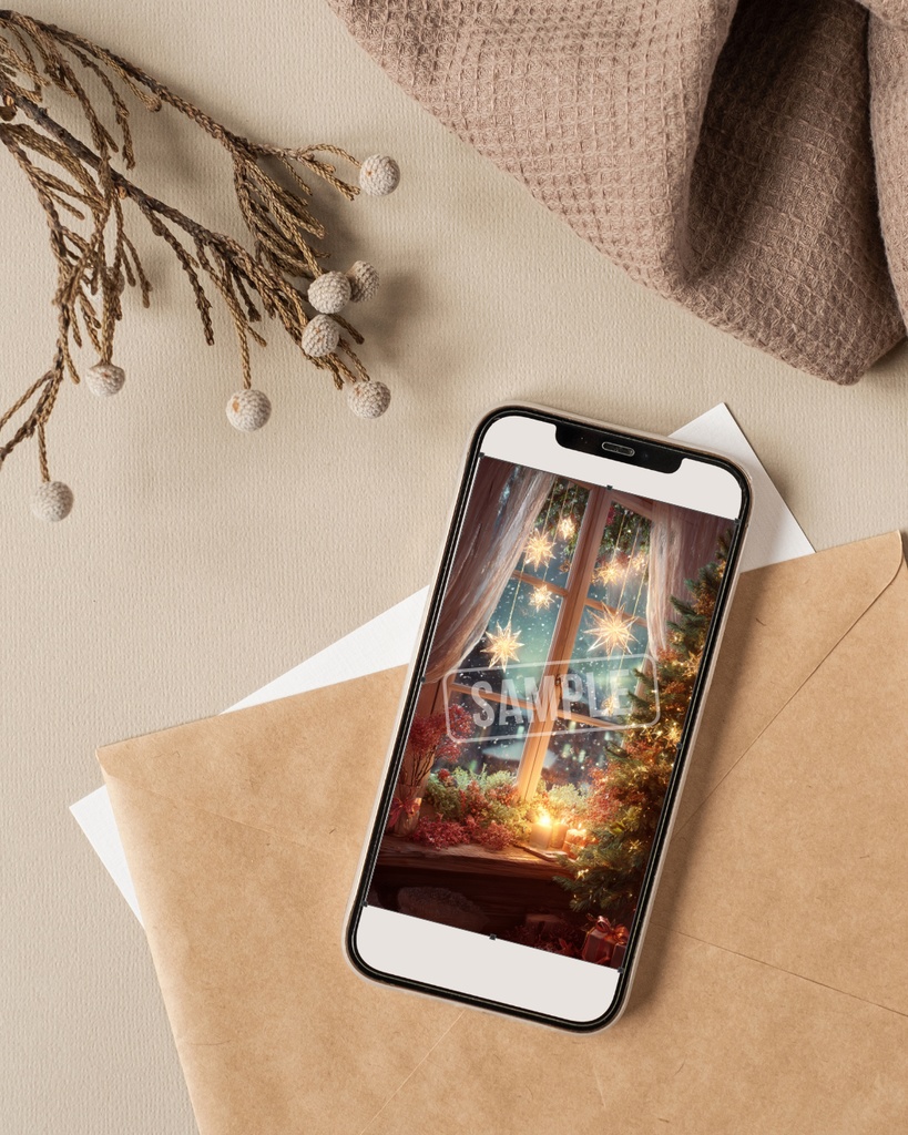 【11・12月限定】Holy Lights – Home Edition|聖夜を照らす灯りのスマホ壁紙03 Silent Snow|静かな雪の夜