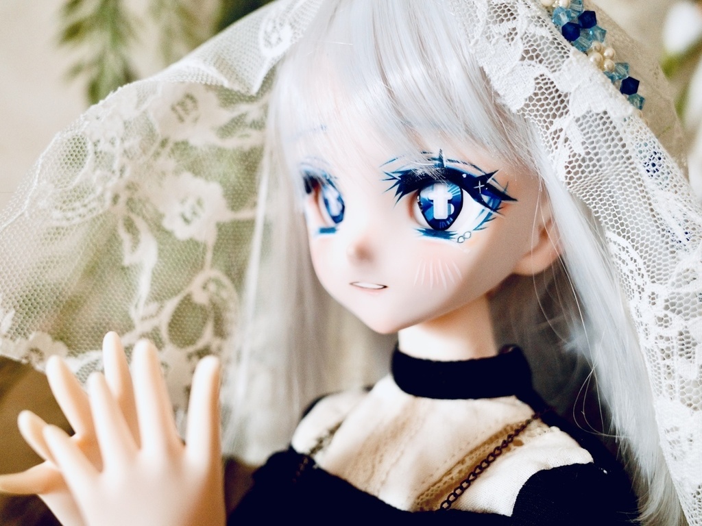 【展示】DDH-10 カスタムヘッド セミホワイト肌　ラベルアイ