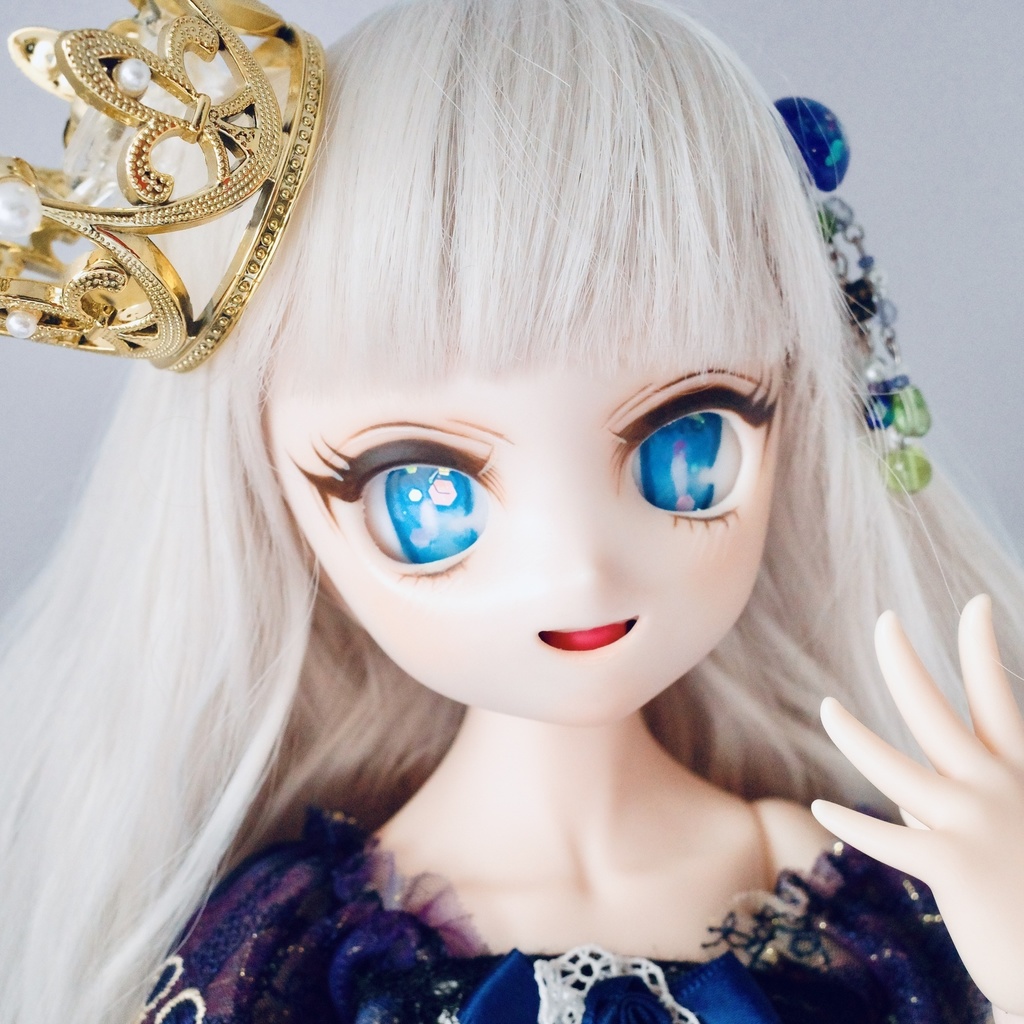 【展示】DDH-28 カスタムヘッド セミホワイト 難あり 手描きアイ・ラベルアイ