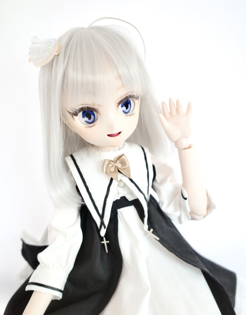 【展示】DDH-28 カスタムヘッド セミホワイト 難あり 手描きアイ・ラベルアイ