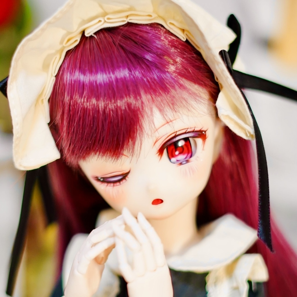 DDH-27 カスタムヘッド セミホワイト カボションアイ　ソフビ盛り 難あり