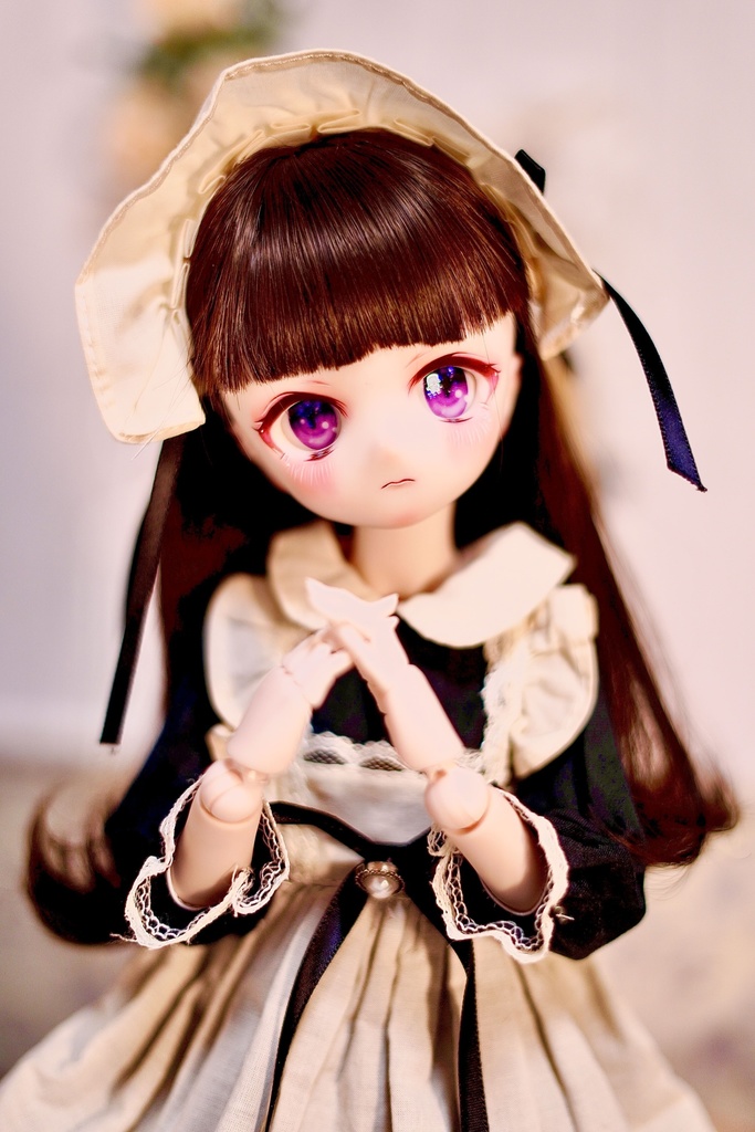 【展示】DDH-01 カスタムヘッド おまけアイ セミホワイト肌 難あり 丸顔 ぽや顔 まじめちゃん