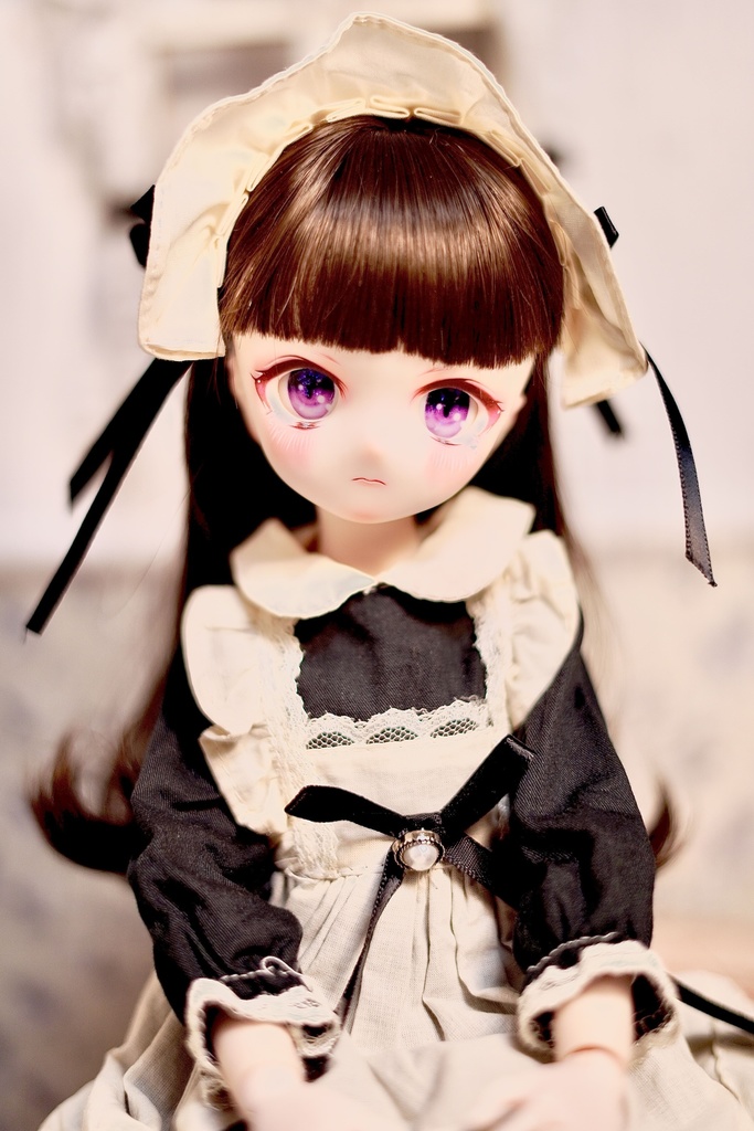 【展示】DDH-01 カスタムヘッド おまけアイ セミホワイト肌 難あり 丸顔 ぽや顔 まじめちゃん