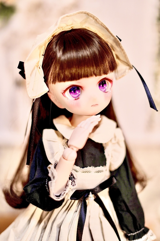 【展示】DDH-01 カスタムヘッド おまけアイ セミホワイト肌 難あり 丸顔 ぽや顔 まじめちゃん